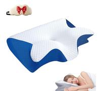 Générique Skelda Premium Relief Pillow, 2-in-1 Ergonomic Skelda Pillow, Ergonomic Memory Foam Pillows, Armrest Support for Side, Back & Stomach Sleepers, for All Sleep Positions (Blue)