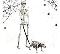 Générique Skeleton Decor - Creepy Posable Human Walking Dog Bones Props | Skeleton Outdoor Decor for Indoor Outdoor Yard GardenPorch Doorway Graveyard Pathway Walkway Lawn Cemetery Haunted House