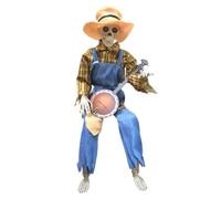 Générique Skeleton Decor, Funny Scary Joint, Adjustable Musical Prop | 23.6 Inch Animated Halloween Banjo Skeleton Decoration Yard Outdoor Indoor Haunted House, Party, Holiday, Display Fall