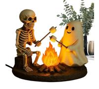 Générique Skeleton Ghost, Bonfire Night Lamp, Flickering Campfire Indoor Figurine Light, Halloween Ambience Nightlight For Mantel Desktop Bedroom Study Room, Living Space, Compact & Decorative