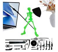 Générique Skeleton Toy - 13x3.5cm Small Skeleton Figure, Skeletons Action Figure, Action Small Skeletons Decoration with Multiple Accessories, Poseable Joints Horror Model for Shelves Game Christmas