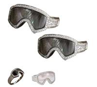 Générique Ski Goggle Shaped Ring, Ski Goggle Shaped Adjustable Ring - Unique Winter Sports Jewelry for Women Men (2*Black)