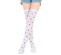 Générique Ski Homme Hiver Thigh High Over The Knee Socks Heart Lips Pattern Long Knee High Socks For Women Polaire Gainant (H, One Size)