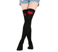 Générique Ski Homme Hiver Thigh High Over The Knee Socks Heart Lips Pattern Long Knee High Socks For Women Polaire Gainant (A, One Size)
