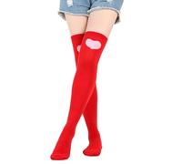 Générique Ski Homme Hiver Thigh High Over The Knee Socks Heart Lips Pattern Long Knee High Socks For Women Polaire Gainant (D, One Size)
