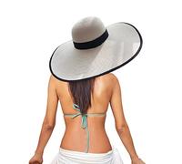 Générique Ski Livraison Ain Femmes été Large Chapeau de Plage Pliable Chapeaux de Soleil Disquette Rouler Chapeau de Soleil 50+ Casquettes Ensemble Assiettes De Table (White, One Size)