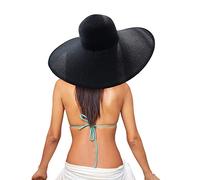 Générique Ski Livraison Ain Femmes été Large Chapeau de Plage Pliable Chapeaux de Soleil Disquette Rouler Chapeau de Soleil 50+ Casquettes Ensemble Assiettes De Table (Black, One Size)