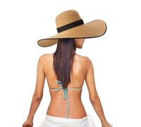 Générique Ski Livraison Ain Femmes été Large Chapeau de Plage Pliable Chapeaux de Soleil Disquette Rouler Chapeau de Soleil 50+ Casquettes Ensemble Assiettes De Table (Khaki, One Size)