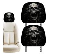 Générique Skull Car Headrest Cover 2 Pieces Halloween Interior Seat Cover
