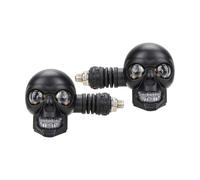 Générique Skull Head Motorcycle Turn Signal, 12v Motorcycle Fog Light, LED Two-Color Modified Headlight for Motorcycles, Decorative Auxiliary Light for Halloween