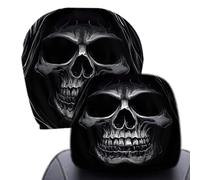 Générique Skull Headrest Covers - 2 Pack Spooky Car Decor | Universal Fit