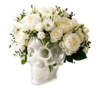 Générique Skull Planter - Durable Resin Wall Mount Design | Wall Mount Floral Container | Goth Vase for Home Decor Indoor Outdoor Bedroom Patio Door Gate Living Room Decoration and Plant Display