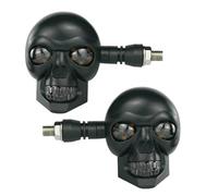 Générique Skull Signal Lamp - Motorcycle Turn Light for Outdoor | Aluminum Alloy with Abs Material, 12v Waterproof Design, Universal Black Accessory, Camping Travel Survival Gear, Pathway Driveway
