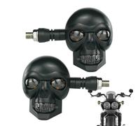 Générique Skull Signal Lamp - Motorcycle Turn Light for Outdoor | Aluminum Alloy with Abs Material, 12v Waterproof Design, Universal Black Accessory, Camping Travel Survival Gear, Pathway Driveway