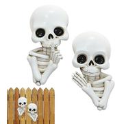 Générique Skull Wall Sculpture, Resin Peeping Pose Gothic Skulls Statue, 6.6cm/2.59 inches 451g Corner Door Decor Accent for Dorm, Haunted House, Wedding, Halloween Party, Workplace Display