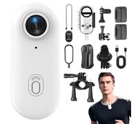 Générique Skypro Camera 4k de la Taille d'un Pouce, étanche jusqu'à 30 m, avec Wi-FI, Fixation Poitrine, Mains Libres pour Cyclisme, vlogging, sécurité, Sport, Casque, Animaux de Compagnie (Blanc)