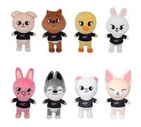 Générique Skzo Peluche Stray-K Oreiller Mignon Dessin Animé en Peluche Wolf Chan/Leebit/Dwaekki/Jiniret/Han Quokka/Bbokari/Puppym/Foxi.NY pour Fans Anniversaire Cadeau (8 PCS)