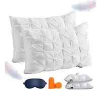 Générique Sleephaven Pillow, The Bao Pillows, Sleephaven Ergonomic Design Fluffy, Low/Medium/High, Breathable, Soft, Cooling, for Back, Side (White,1Pair,Low)