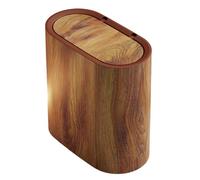Générique Slim Trash Can With Lid - ABS 29.5x29x16cm | Small Covered Garbage Bin, Waste Basket Organizer | For Bathroom Toilet Kitchen Laundry Bedroom Home And Dorm Use