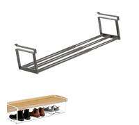 Générique Slimdescent Cabinet Telescopic Shelf, Multifunctional Cabinet Telescopic Shelf, Hanging Retractable Rack for Shoes Or Clothing Storage and Organization (1 Pcs*Black)