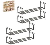 Générique Slimdescent Cabinet Telescopic Shelf Shoes, Multifunctional Expandable Shoe Rack Organizer, Under Cabinet Hanging Rack Organizer Non-Slip, No Punch for Kitchen, Closet, Bathroom (Black4)