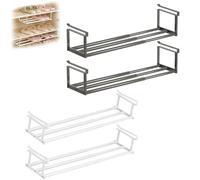 Générique Slimdescent Cabinet Telescopic Shelf Shoes, Multifunctional Expandable Shoe Rack Organizer, Under Cabinet Hanging Rack Organizer Non-Slip, No Punch for Kitchen, Closet, Bathroom (MIX2)