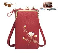 Générique Sling Cross-Body Wallet with Cell Phone Holder, Light Multiple Slots Women Wallets, Retro Anti-Theft Coin Clutch Bag
