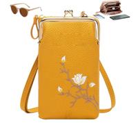 Générique Sling Cross-Body Wallet with Cell Phone Holder, Light Multiple Slots Women Wallets, Retro Anti-Theft Coin Clutch Bag