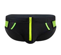 Générique Slip de Bain Homme Mode avec Fermeture éclair Avant et découpes Tendance pour Un Style et Moderne (Green, XXL)