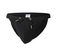 Générique Slip de Bain Homme Uni Taille Basse Cordon Blanc Réglable Tissu Séchage Rapide Résistant au Chlore Sel Marin Élastique Piscine Plage Anti-Frottement Tailles M à XXL