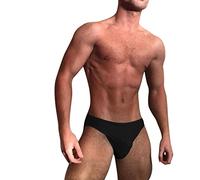 Générique Slip de Natation Décontracté pour Homme Imprimé Élastique avec Lanière de Serrage Confortable Malle Pantalon Nageur Court (Black, M)
