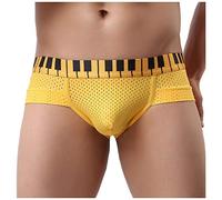 Générique Slip Homme Respirant Confortable Taille Basse en Maille Aérée Design Sensuel pour Hommes Parfait pour Sorties Décontractées(Yellow, L)