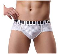 Générique Slip Homme Respirant Confortable Taille Basse en Maille Aérée Design Sensuel pour Hommes Parfait pour Sorties Décontractées(White, L)