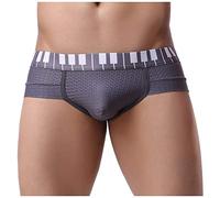 Générique Slip Homme Respirant Confortable Taille Basse en Maille Aérée Design Sensuel pour Hommes Parfait pour Sorties Décontractées(Grey, S)