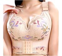 Générique Slip Menstruel Abondant Soutiens-Gorge pour Femmes, Couverture complète, Maintien relevable, sans Armatures, Bralettes Sexy, Douces et Confortables, Corset Body Blanc Danse (Beige, 38C)