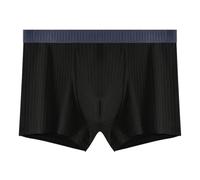 Générique Slip sous-Vêtements Shorts À La Mode Coin Plat Cordon De Serrage Couleur Unie sous-Vêtements Jeunes Respirant Tendance Pantalon À Quatre Coins pour Hommes(Black,L)