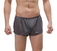 Générique Slip Sport Homme Sac intégré,Doux,Respirant,en Soie glacée,Haute élasticité,Absorbant et Respirant,pour Hommes(Grey,M)