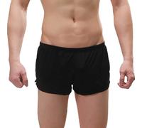 Générique Slip Sport Homme Sac intégré,Doux,Respirant,en Soie glacée,Haute élasticité,Absorbant et Respirant,pour Hommes(Black,XL)