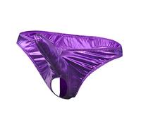 générique Slips Cuir Confortable Hommes Sexy sous-vêtements pour Hommes Ensemble De Peignoirs Et De Pantoufles pour Hommes (Purple, L)