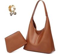 Générique Slouchy Hobo Bags for Women Tote Bag,Retro PU Leather Crossbody Bag,Soft Shoulder Purses Handbags Large Capacity 2pcs