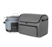 Générique Slow Cooker Carrying Bag, Portable Waterproof Tote Organizer with Accessory Pocket, Insulated Cooking Pot Storage Case for Camping, Picnic, Potluck, Beach, and Outdoor Travel