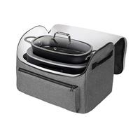 Générique Slow Cooker Tote, Cooking Pot Carrying Case, 18.5x12.6x13.23 inch Waterproof Storage Bag, Built-in Accessory Pocket, Padded Design, Black Medium, for Travel Picnic Camping Potlucks