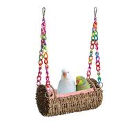 Générique Small Animal Hammock - Chew-Proof Breathable Suspension Bed for Syrian | Hanging Fleece Nest with Metal Chains & Cooling Mesh Fabric for Dwarfs, Hamsters, and Mice, 7.9×3.9×12.5 in