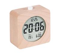 Générique Small Batterys Clock, Minimalist Wooden Alarm, Home Battery Watch, Portable Quiet Battery Clock, Compact Alarm Clock, Natural Wood Alarm, 4.13x3.94x1.85 inches/Round/Square
