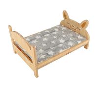 Générique Small Bunny Bed, Tiny Animal Nest with Mat, Wooden Detachable Bunny Hedgehog Bed, for Ferret Squirrel Hedgehog Chinchilla Hamster Glider Cage Indoor Home
