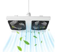 Générique Small Ceiling Fan with Light - Double Head Quiet Design, E26/E27 Bulb Base with 3-Speed Remote, Integrated Aerodynamic Blades, High-Efficiency LED Lighting, Home Dorm Office Apartment