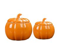 Générique Small Ceramic Pumpkin Jar - Pumpkin Shaped Storage Jar With Lid | Functional Thanksgiving Airtight Treat Food Container Fall Home Decor For Kitchen Party Bedroom Dorm Living Room