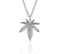 Générique Small Cute Hip Hop Gold Plated Men Fashion Plant Weed Leaf Pendant Necklace for Men and Women (Color 2)