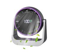 Générique Small Desk Fan - LED Display Rechargeable Quiet Personal Table Fan | Touch Control Large Battery Wall Mount Desktop Cooling Fans Turbine Air Circulator Device