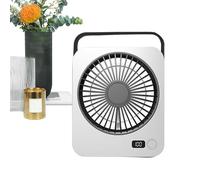 Générique Small Desk Fan, Personal Desk Cooler, 6.5in 5 Speed Settings, 1200mah Rechargeable, Compact Portable Design for Home, Bedroom, Beach, Camping, Outdoor Travel, Hiking